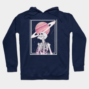 black skeleton saturn Hoodie